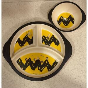 Peanuts Snoopy, Charlie Brown & Gang Plate & Bowl Set: Great Condition, 2021